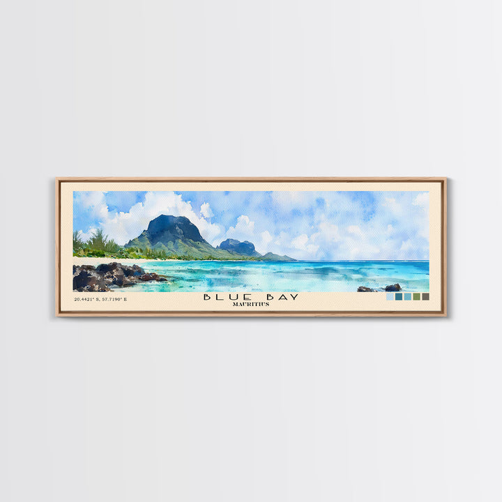 Blue Bay, Mauritius Watercolor Print, Vacation Gift, Mauritius Wall Art, Vacation Wall Art, Vacatation Memories, Beach Decor, Beach Or Lakehouse Art