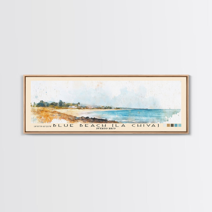 Blue Beach (La Chiva), Puerto Rico Watercolor Print, Vacation Gift, Puerto Rico Wall Art, Beach Painting, Beach Decor, Beach Or Lakehouse Art
