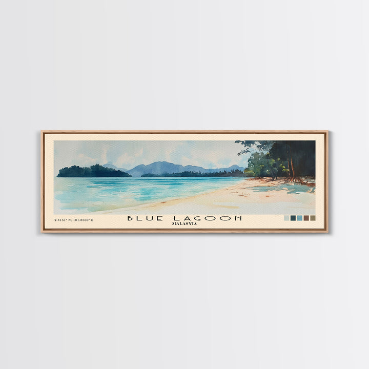 Blue Lagoon, Malasyia Watercolor Beach Print, Vacation Gift, Malasyia Wall Art, Beach Painting, Beach Decor, Beach Painting