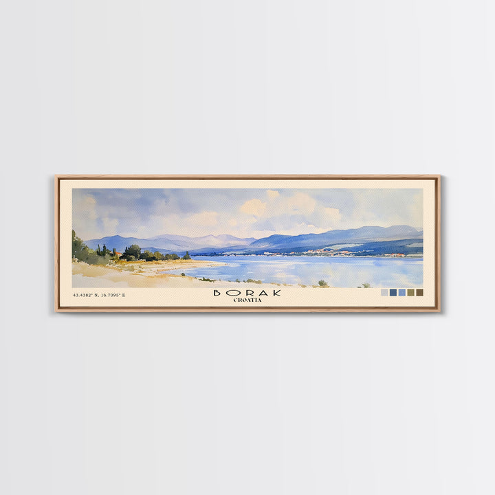 Borak, Croatia Watercolor Print, Vacation Gift, Croatia Wall Art, Beach Painting, Beach Decor, Beach Or Lakehouse Art