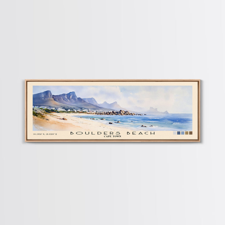 Boulders Beach, Cape Town Watercolor Beach Print, Vacation Gift, Cape Town Wall Art, Beach Painting, Beach Decor, Beach Painting