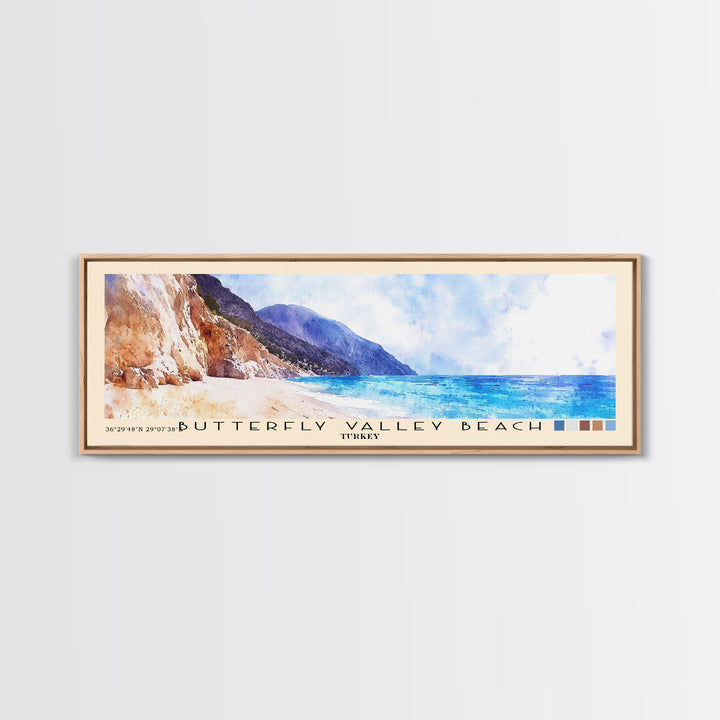 Butterfly Valley Beach, Turkey Watercolor Print, Vacation Gift, Turkey Wall Art, Vacation Wall Art, Vacatation Memories, Beach Decor, Beach Or Lakehouse Art