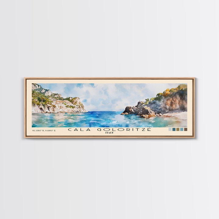 Cala Goloritzé, Italy Watercolor Beach Print, Vacation Gift, Italy Wall Art, Beach Painting, Beach Decor, Beach Painting