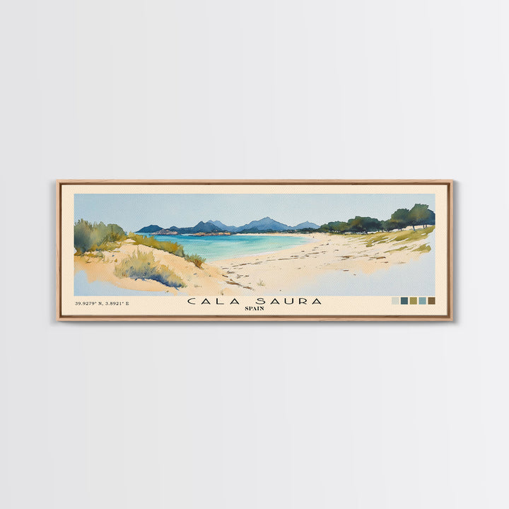 Cala Saura, Spain Watercolor Print, Vacation Gift, Spain Wall Art, Vacation Wall Art, Vacatation Memories, Beach Decor, Beach Or Lakehouse Art