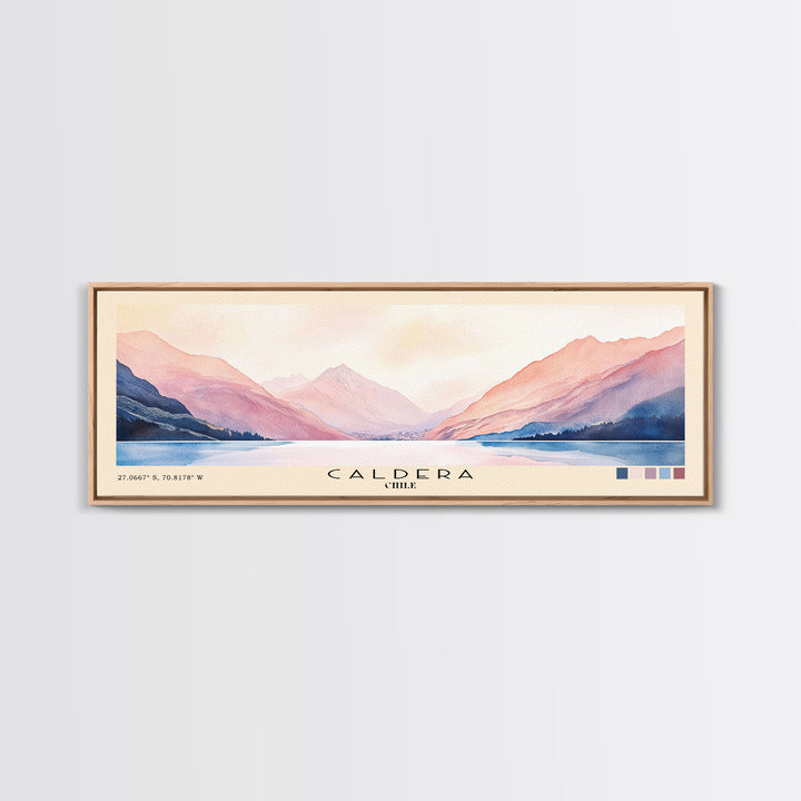 Caldera, Chile Watercolor Print, Vacation Gift, Chile Wall Art, Beach Painting, Beach Decor, Large Wall Art, Wood Frame Art