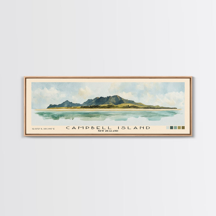 Campbell Island, New Zealand Watercolor Print, Vacation Gift, New Zealand Wall Art, Vacation Wall Art, Vacatation Memories, Beach Decor, Beach Or Lakehouse Art