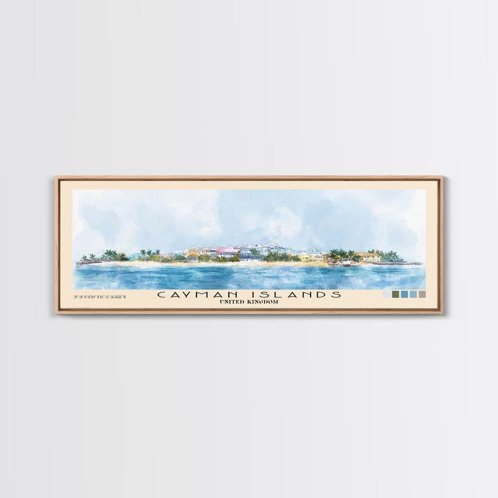 Cayman Islands, United Kingdom Watercolor Beach Print, Vacation Gift, United Kingdom Wall Art, Beach Painting, Beach Decor, Beach Painting