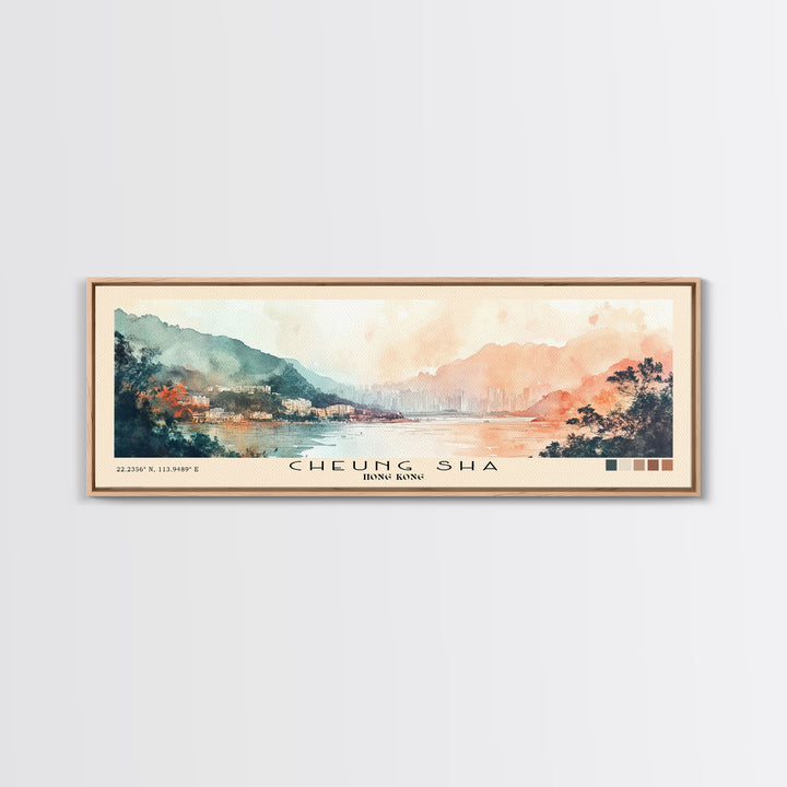 Cheung Sha, Hong Kong Watercolor Print, Vacation Gift, Hong Kong Wall Art, Vacation Wall Art, Vacatation Memories, Beach Decor, Beach Or Lakehouse Art