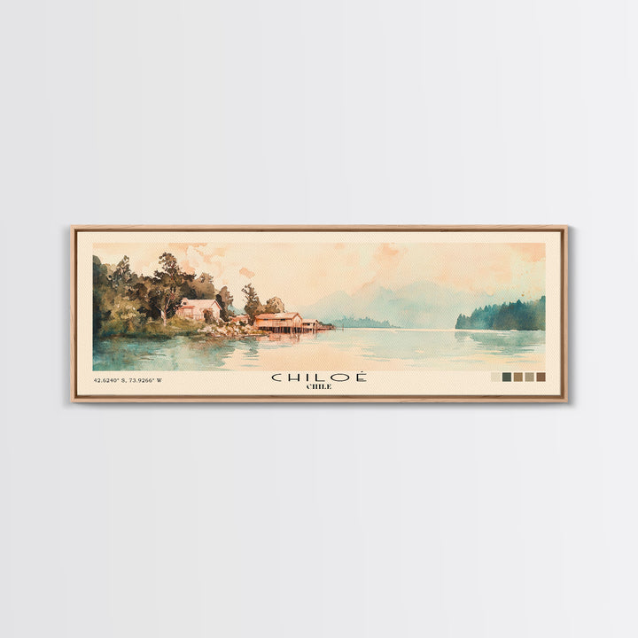 Chiloé, Chile Watercolor Print, Vacation Gift, Chile Wall Art, Vacation Wall Art, Vacatation Memories, Beach Decor, Beach Or Lakehouse Art
