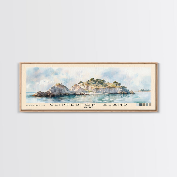 Clipperton Island, France Watercolor Print, Vacation Gift, France Wall Art, Vacation Wall Art, Vacatation Memories, Beach Decor, Beach Or Lakehouse Art