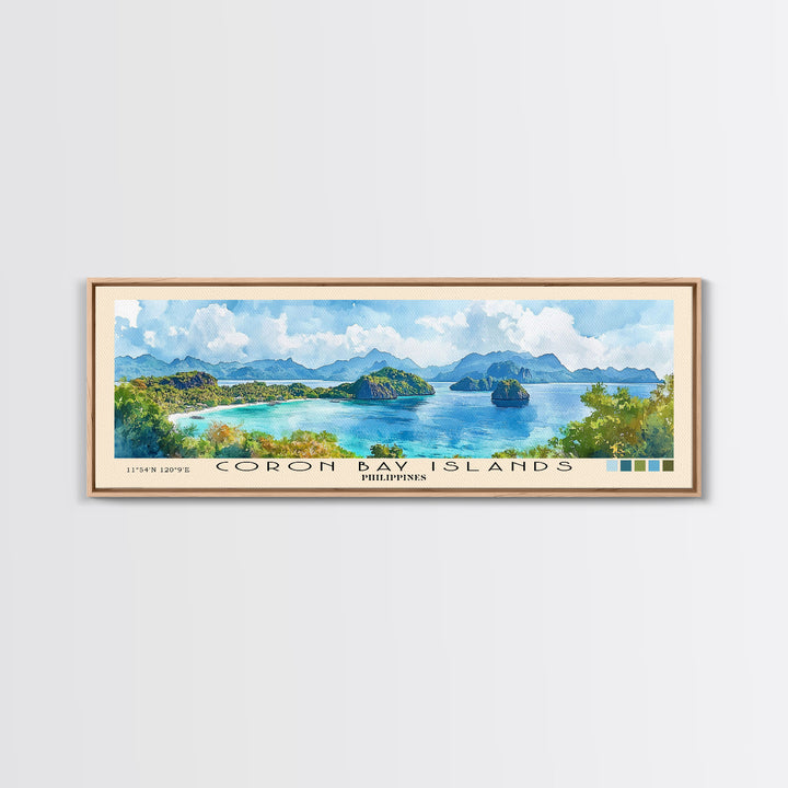 Coron Bay Islands, Philippines Watercolor Print, Vacation Gift, Philippines Wall Art, Beach Painting, Beach Decor, Beach Or Lakehouse Art