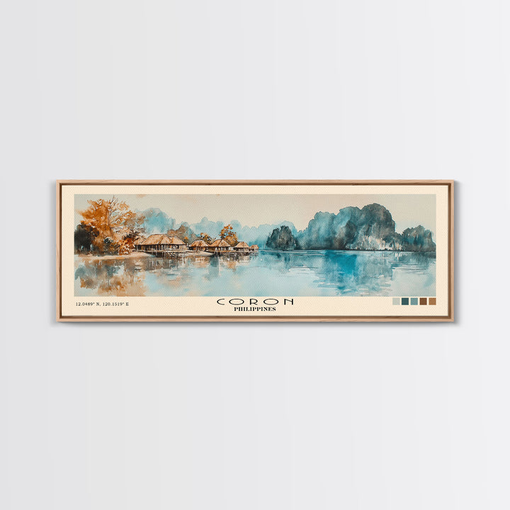 Coron, Philippines Watercolor Print, Vacation Gift, Philippines Wall Art, Vacation Wall Art, Vacatation Memories, Beach Decor, Beach Or Lakehouse Art