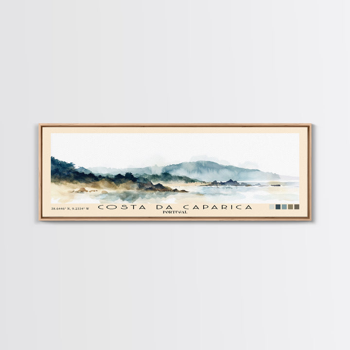 Costa da Caparica, Portugal Watercolor Beach Print, Vacation Gift, Portugal Wall Art, Beach Painting, Beach Decor, Beach Painting