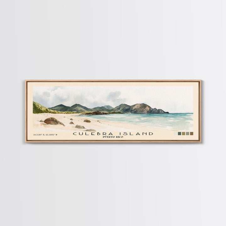 Culebra Island, Puerto Rico Watercolor Print, Vacation Gift, Puerto Rico Wall Art, Beach Painting, Beach Decor, Beach Or Lakehouse Art