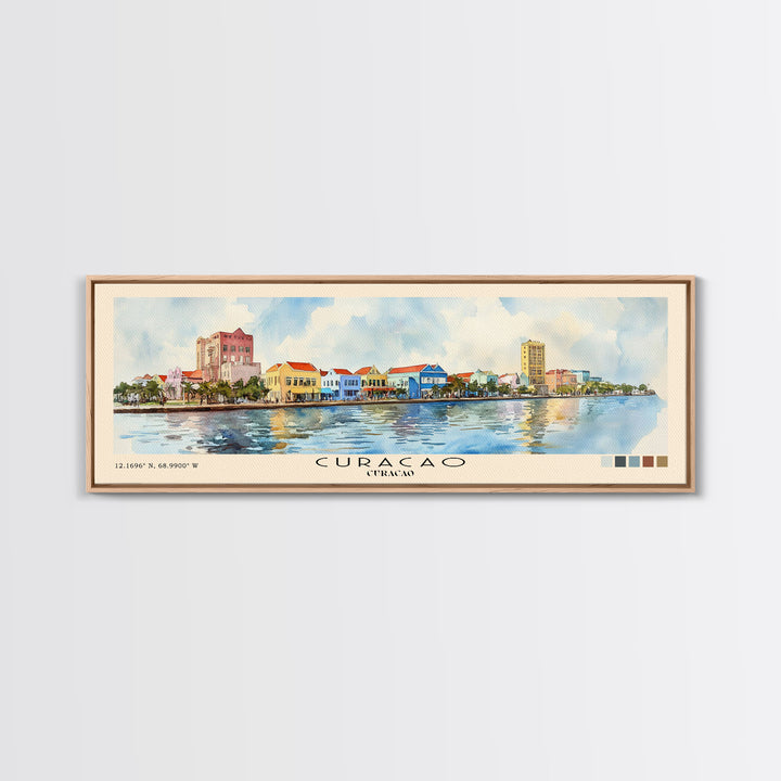 Curacao, Curacao Watercolor Beach Print, Vacation Gift, Curacao Wall Art, Beach Painting, Beach Decor, Beach Painting