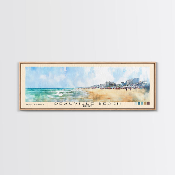 Deauville Beach, France Watercolor Print, Vacation Gift, France Wall Art, Beach Painting, Beach Decor, Beach Or Lakehouse Art