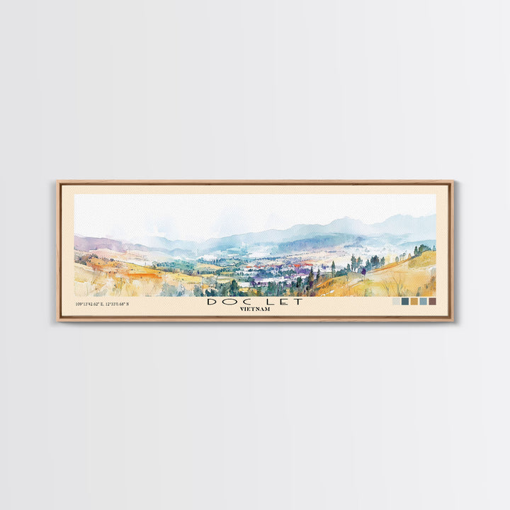 Doc Let, Vietnam Watercolor Print, Vacation Gift, Vietnam Wall Art, Beach Painting, Beach Decor, Large Wall Art, Wood Frame Art