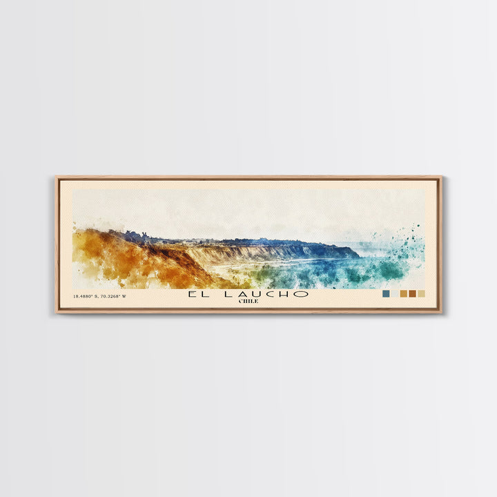 El Laucho, Chile Watercolor Print, Vacation Gift, Chile Wall Art, Beach Painting, Beach Decor, Large Wall Art, Wood Frame Art