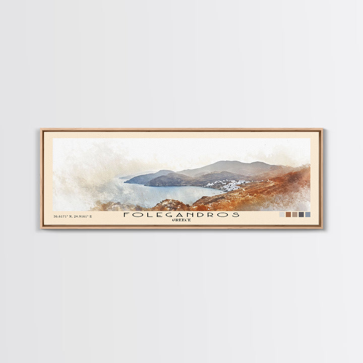 Folegandros, Greece Watercolor Print, Vacation Gift, Greece Wall Art, Beach Painting, Beach Decor, Beach Or Lakehouse Art
