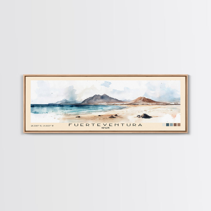 Fuerteventura, Spain Watercolor Print, Vacation Gift, Spain Wall Art, Beach Painting, Beach Decor, Beach Or Lakehouse Art
