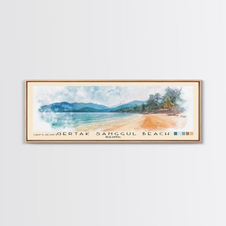 Gertak Sanggul Beach, Malasyia Watercolor Print, Vacation Gift, Malasyia Wall Art, Beach Painting, Beach Decor, Beach Or Lakehouse Art