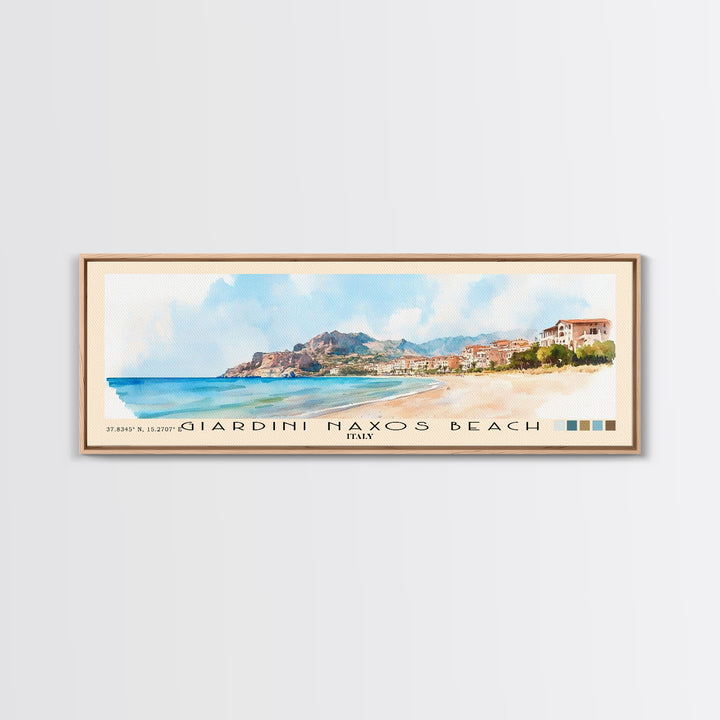 Giardini naxos beach, Italy Watercolor Beach Print, Vacation Gift, Italy Wall Art, Beach Painting, Beach Decor, Beach Painting