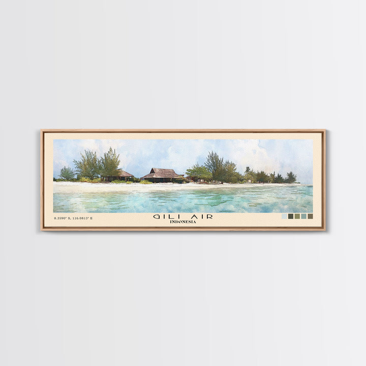 Gili Air, Indonesia Watercolor Print, Vacation Gift, Indonesia Wall Art, Vacation Wall Art, Vacatation Memories, Beach Decor, Beach Or Lakehouse Art