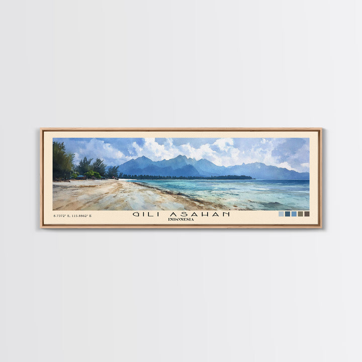 Gili Asahan, Indonesia Watercolor Print, Vacation Gift, Indonesia Wall Art, Beach Painting, Beach Decor, Beach Or Lakehouse Art