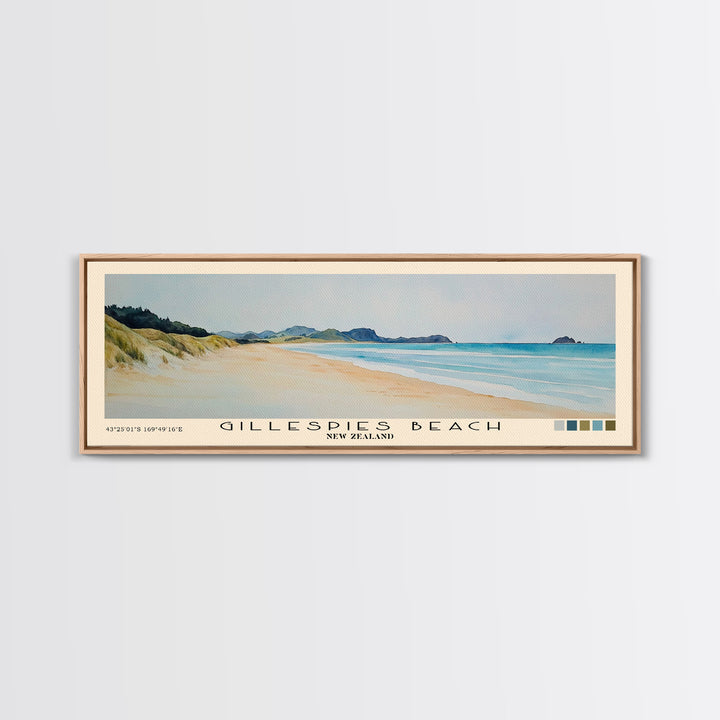 Gillespies Beach, New Zealand Watercolor Print, Vacation Gift, New Zealand Wall Art, Vacation Wall Art, Vacatation Memories, Beach Decor, Beach Or Lakehouse Art