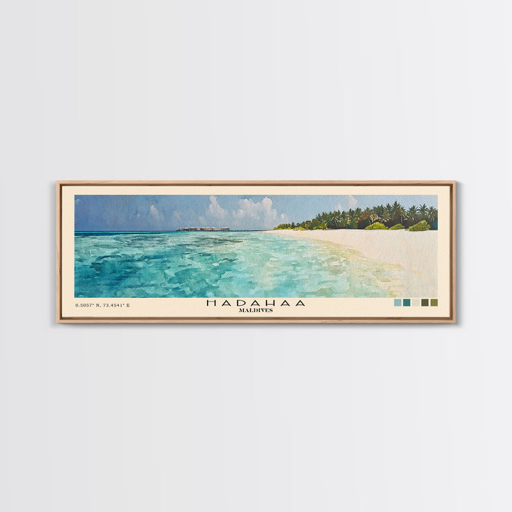 Hadahaa, Maldives Watercolor Print, Vacation Gift, Maldives Wall Art, Vacation Wall Art, Vacatation Memories, Beach Decor, Beach Or Lakehouse Art