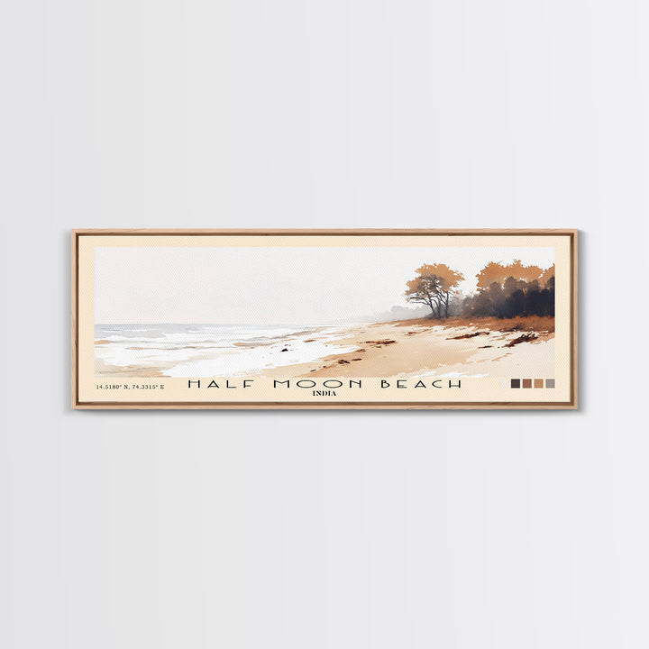 Half Moon Beach, India Watercolor Print, Vacation Gift, India Wall Art, Beach Painting, Beach Decor, Beach Or Lakehouse Art