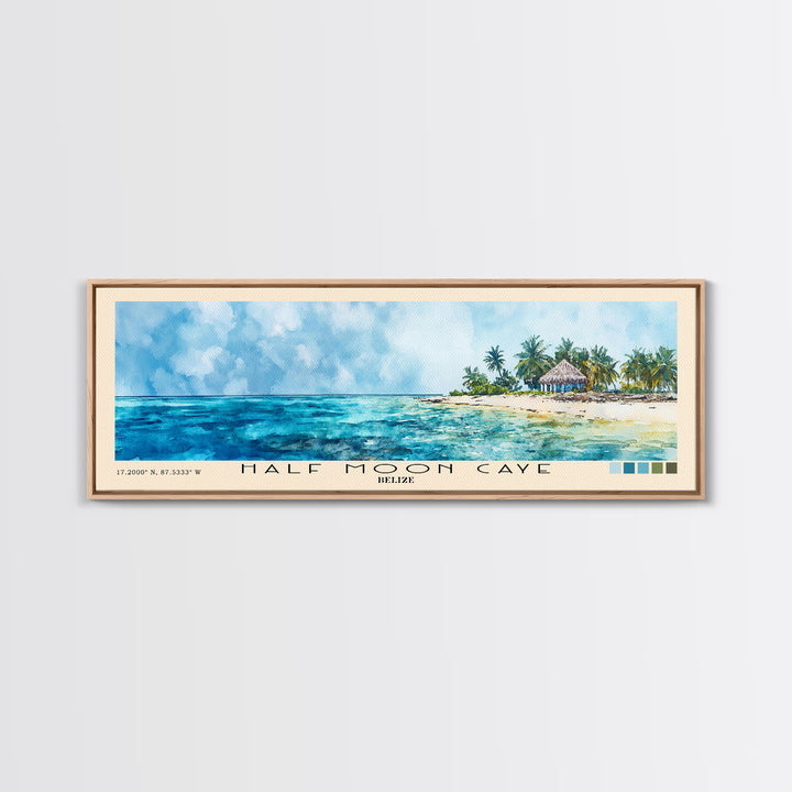 Half Moon Caye, Belize Watercolor Beach Print, Vacation Gift, Belize Wall Art, Beach Painting, Beach Decor, Beach Painting