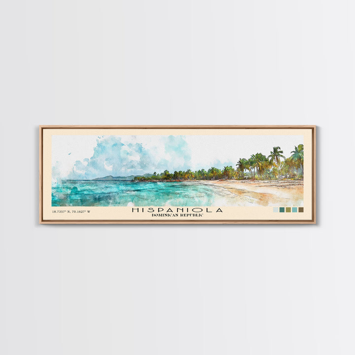Hispaniola, Dominican Republic Watercolor Beach Print, Vacation Gift, Dominican Republic Wall Art, Beach Painting, Beach Decor, Beach Painting