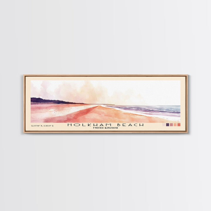 Holkham Beach, United Kingdom Watercolor Beach Print, Vacation Gift, United Kingdom Wall Art, Beach Painting, Beach Decor, Beach Painting
