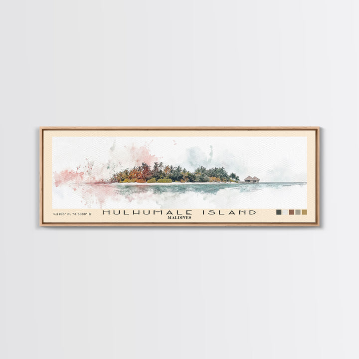 Hulhumale Island, Maldives Watercolor Print, Vacation Gift, Maldives Wall Art, Vacation Wall Art, Vacatation Memories, Beach Decor, Beach Or Lakehouse Art