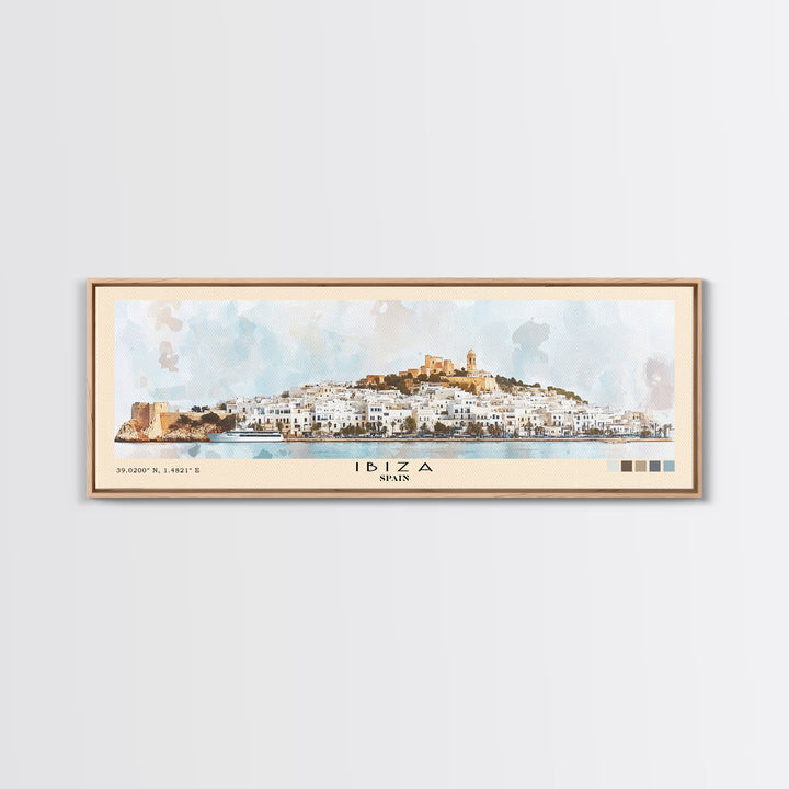 Ibiza, Spain Watercolor Print, Vacation Gift, Spain Wall Art, Beach Painting, Beach Decor, Beach Or Lakehouse Art