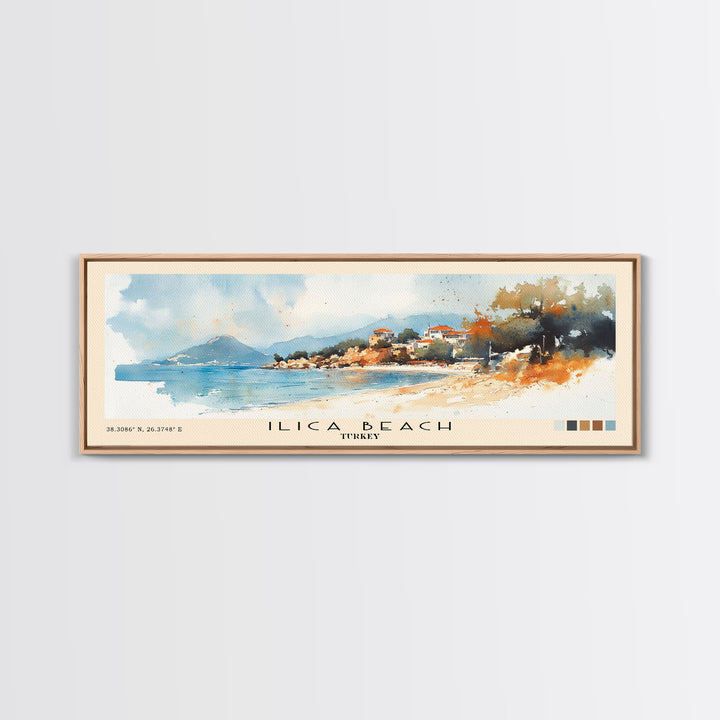 Ilıca Beach, Turkey Watercolor Beach Print, Vacation Gift, Turkey Wall Art, Beach Painting, Beach Decor, Beach Painting