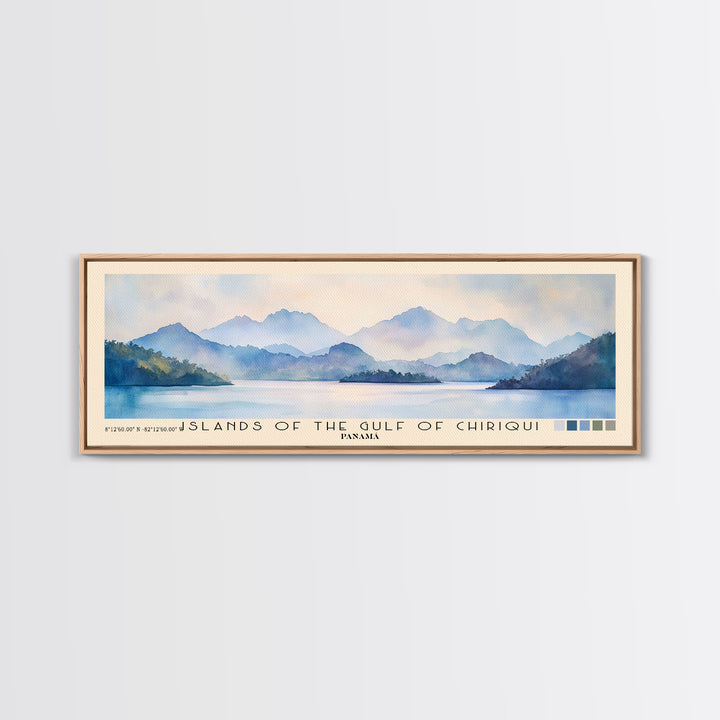 Islands of the Gulf of Chiriqui, Panamá Watercolor Beach Print, Vacation Gift, Panamá Wall Art, Beach Painting, Beach Decor, Beach Painting
