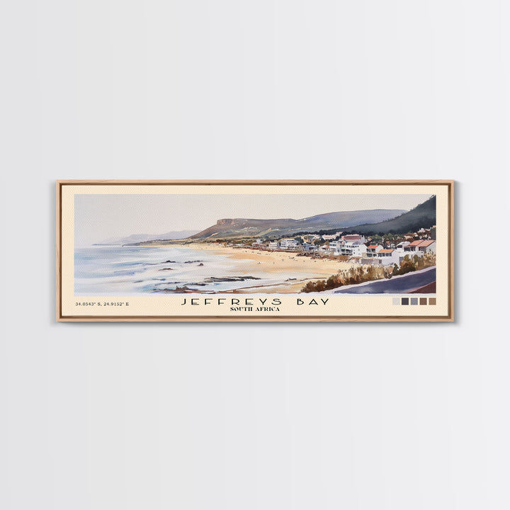 Jeffreys Bay, South Africa Watercolor Print, Vacation Gift, South Africa Wall Art, Beach Painting, Beach Decor, Large Wall Art, Wood Frame Art