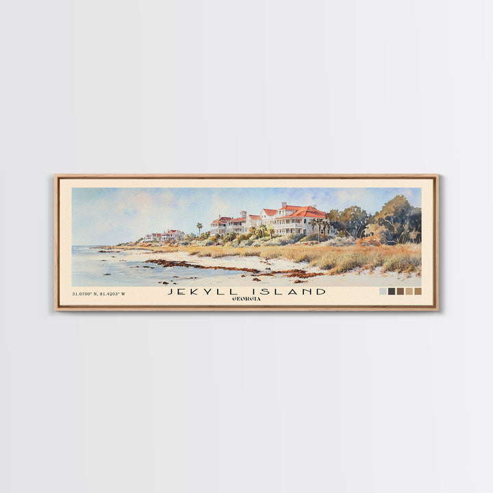 Jekyll Island, Georgia Watercolor Beach Print, Vacation Gift, Georgia Wall Art, Framed Canvas Print, Framed Beach Painting