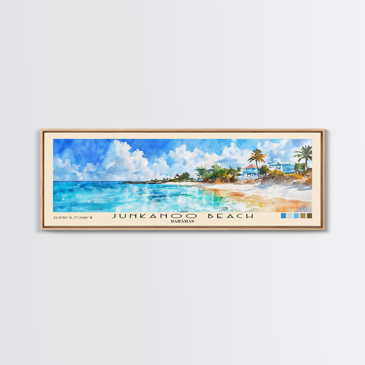Junkanoo Beach, Bahamas Watercolor Print, Vacation Gift, Bahamas Wall Art, Beach Painting, Beach Decor, Beach Or Lakehouse Art