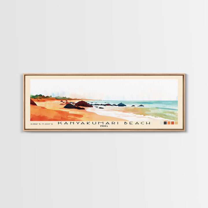 Kanyakumari Beach, India Watercolor Print, Vacation Gift, India Wall Art, Vacation Wall Art, Vacatation Memories, Beach Decor, Beach Or Lakehouse Art