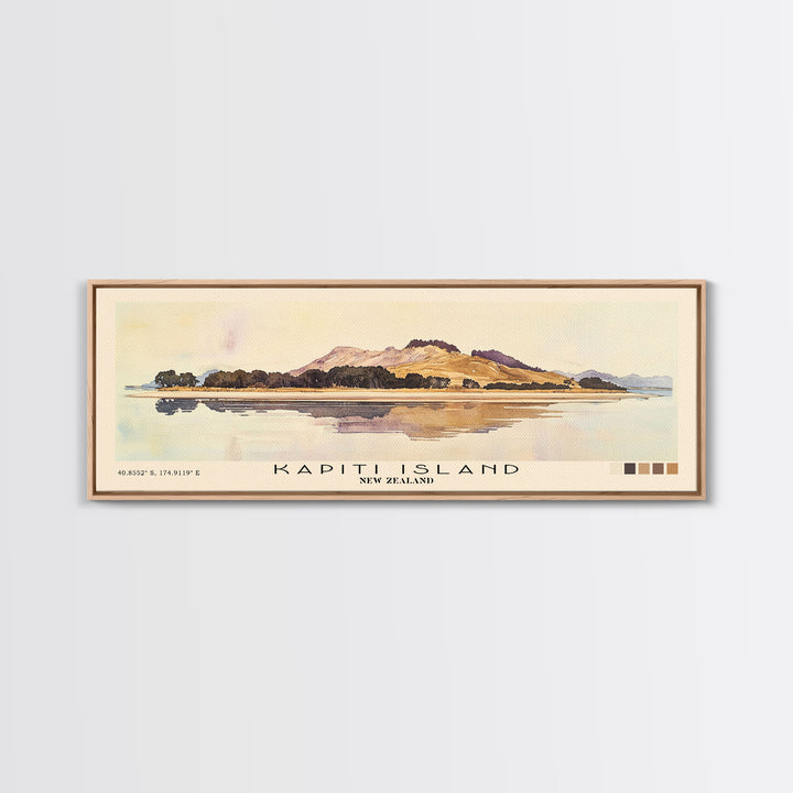 Kapiti Island, New Zealand Watercolor Print, Vacation Gift, New Zealand Wall Art, Beach Painting, Beach Decor, Beach Or Lakehouse Art