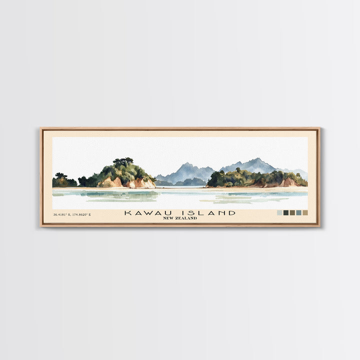Kawau Island, New Zealand Watercolor Beach Print, Vacation Gift, New Zealand Wall Art, Beach Painting, Beach Decor, Beach Painting