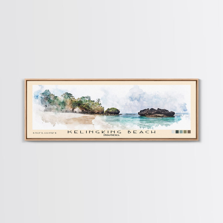 Kelingking Beach, Indonesia Watercolor Print, Vacation Gift, Indonesia Wall Art, Vacation Wall Art, Vacatation Memories, Beach Decor, Beach Or Lakehouse Art