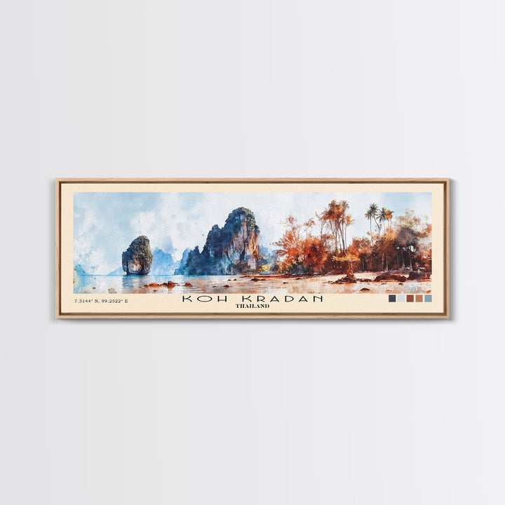 Koh Kradan, Thailand Watercolor Beach Print, Vacation Gift, Thailand Wall Art, Beach Painting, Beach Decor, Beach Painting