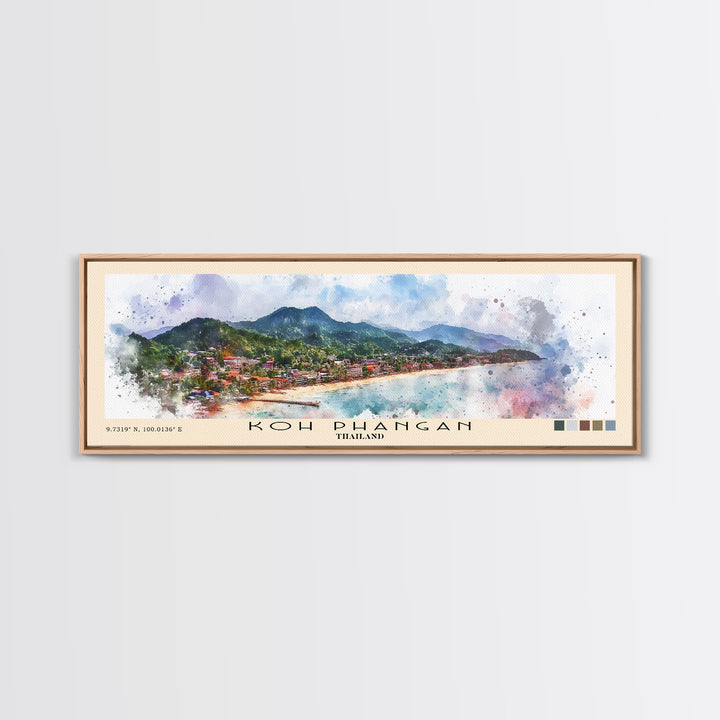 Koh Phangan, Thailand Watercolor Print, Vacation Gift, Thailand Wall Art, Beach Painting, Beach Decor, Beach Or Lakehouse Art