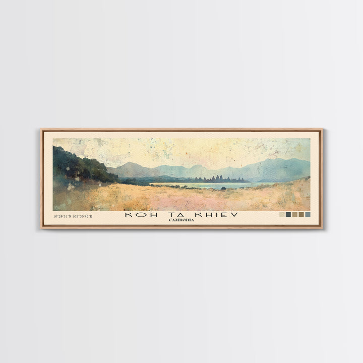 Koh Ta Khiev, Cambodia Watercolor Beach Print, Vacation Gift, Cambodia Wall Art, Beach Painting, Beach Decor, Beach Painting