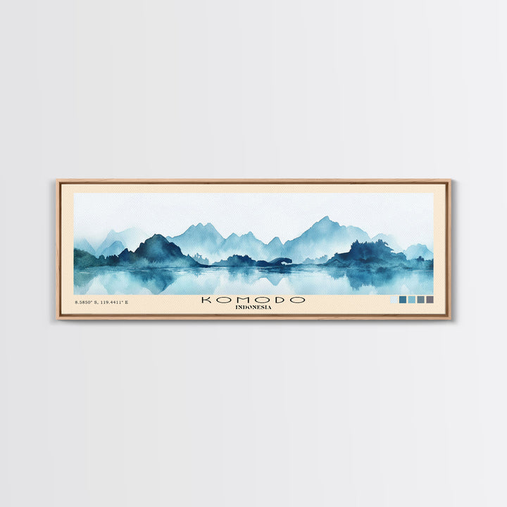 Komodo, Indonesia Watercolor Print, Vacation Gift, Indonesia Wall Art, Beach Painting, Beach Decor, Beach Or Lakehouse Art