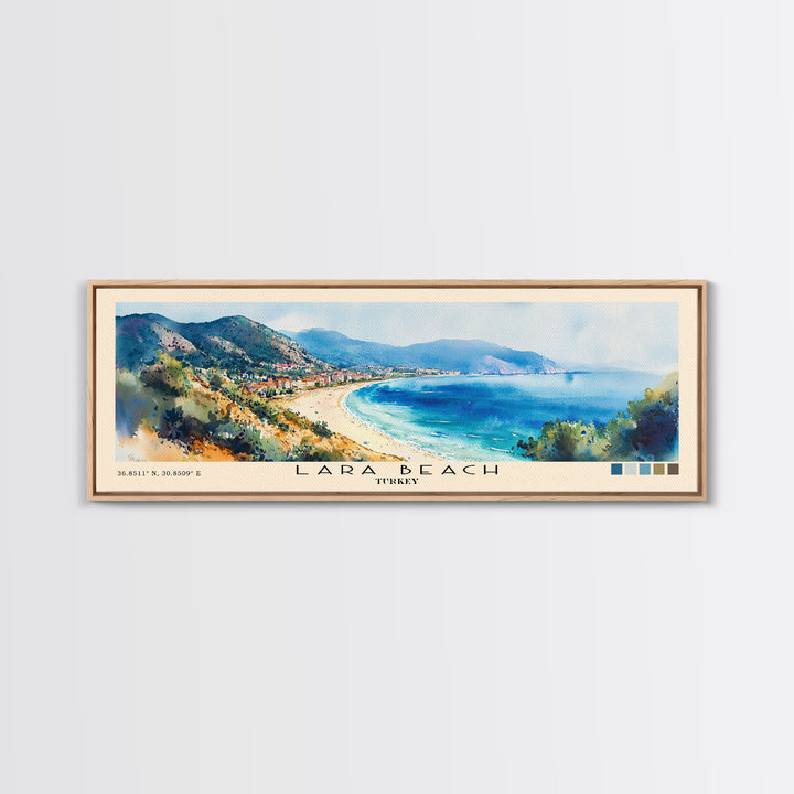 Lara Beach, Turkey Watercolor Print, Vacation Gift, Turkey Wall Art, Beach Painting, Beach Decor, Beach Or Lakehouse Art